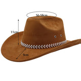 Unisex Soft Suede Western Cowboy Fedora Hat_Cwah04365