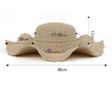 Women Casual Visor Dome Wave Brim Straw Hat_Cwah1197