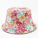 Cwah1507_Floral Design Reversible Cotton Bucket Hat