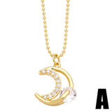 MOON STAR HEART PENDANT NECKLACE_CWAJE0915