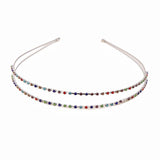 Double Rhinestone Headband Set With Diamonds