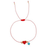 White Eyes Turquoise Red And White Rope Bracelet_Cwmm3797