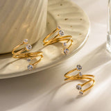 SIDE BY SIDE 4 DIAMOND OPEN RING_CWAJE1387