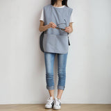 Waterproof Short Linen Aprons With Pockets_Cwmm3302