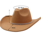 Western Ethnic Felt Cowboy Fedora Hat_Cwah04405