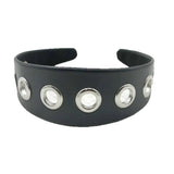 ELEGANT PUNK WIDE PU HEADBAND WITH LARGE STUDS_CWAHA6316