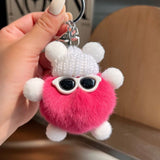 CUTE RABBIT FUR BRIQUETTES CAR KEYCHAIN PENDANT_CWMM2480