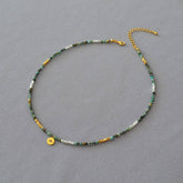 Vintage Turquoise And Silver Beaded Necklace