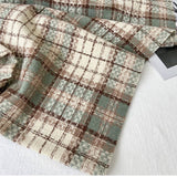 PLAID TASSEL SCARF WRAP FOR STUDENTS COUPLES_CWASC1461
