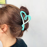 GRADIENT HEART HAIR CLAW SWEET PONYTAIL SHARK CLIP_CWAHA1585