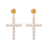 PEARL CROSS VERSATILE 18K GOLD EARRINGS_CWAHA0904