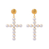 PEARL CROSS VERSATILE 18K GOLD EARRINGS_CWAHA0904