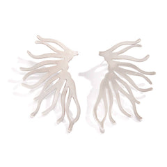 PUNK STYLE MINIMALIST FAN SHAPED BURR EARRINGS_CWAJE1154