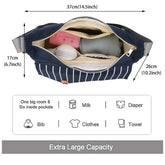 STRIPED FOLDING BED MOTHER AND BABY BAG_CWAB2242
