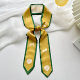 Zodiac Print Skinny Scarf For Hair And Bag Tie_Cwasc0736