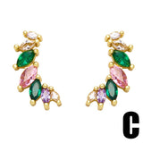 RETRO PERSONALIZED COLORED ZIRCON EARRINGS_CWAJE1001
