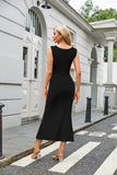 Square Collar Tight Fish Tail Extra Long Dress
