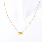 STAINLESS STEEL NUMBER RHINESTONE NECKLACE_CWMM5654