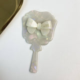 ACETATE BOW ROUND MIRROR HANDHELD MAKEUP MIRROR_CWMM6367