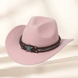 Western Cowboy Hat With Star Ethnic Trim_Cwah3649