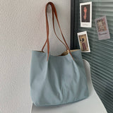 LITERARY SIMPLE SOLID COLOR SHOPPING CANVASBAG_CWAB2124