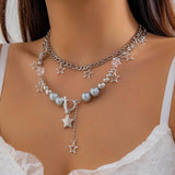 BEADED NECKLACE WITH STAR SHAPED PENDANT TASSELS_CWAJE1158