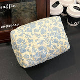 FLORAL COTTON MAKEUP BAG COSMETIC STORAGE POUCH_CWAB4420