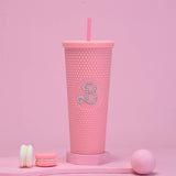 DOUBLE LAYER PORTABLE PLASTIC STRAW DIAMOND CUP_CWMM0978