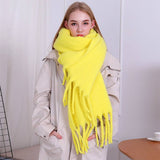 CLASSIC SOLID FRINGE SCARF THICK WARM_CWASC2340
