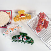 GINGERBREAD MAN HAIR CLAW XMAS CARTOON BUN CLIP_CWAHA1598