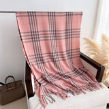 RETRO HOUNDSTOOTH SCARF WITH SOFT FRINGE_CWASC2755