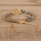 COLORED GOLD SANDSTONE TREE OF LIFE WOVEN BRACELET_CWAJE3959