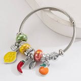 ADJUSTABLE STAINLESS STEEL FRUIT CHARM BRACELET_CWMM8601
