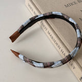 Plaid Buckle Headband College Autumn Style_Cwaha08166