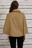 Cwoco0951_Solid Color Short Cape Shawl Coat