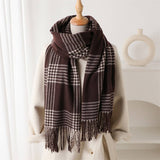 Warm Retro Grid Scarf Shawl For Winter Look_Cwasc2769