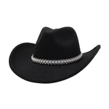 Western Ethnic Felt Cowboy Fedora Hat_Cwah04374