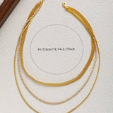 LAYERED SNAKE BONE HEMP CHAINFLOWER JEWELRYNECKLACE_CWMM3631
