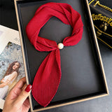 Ivory Crinkle Pearl Magnetic Silk Scarf_Cwasc03937