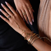 18K GOLD HEART BEAD CHAIN BRACELET TITANIUM STEEL_CWAJE4839