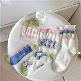 2024 NEW DIAMOND CHECK THIN SOCKS_CWMS0548