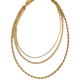 SNAKE BONE TWISTED TOOTH THREE LAYER NECKLACE_CWMM3693