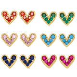 MINI COLORED ZIRCON HEART SHAPED EARRINGS_CWAJE0974