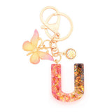 CREATIVE CRYSTAL LETTER KEYCHAIN WITH RESIN SEQUINS_CWAB5021