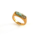 DESIGNER 18K STEEL RING WITH CRUSHED GEMSTONE_CWMM8933