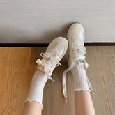 SATIN BALLET SNEAKERS WITH PEARL RIBBON TRIM_CWSHF0116