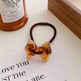 6PCS SET ACRYLIC BEAR FLOWER BOW HAIR TIES_CWAHA0337