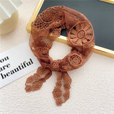 LACE FLORAL TRIANGLE SCARF NECK HAIR WRAP_CWASC0851