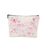 Women Linen Waterproof Zipper Cosmetic Bag_Cwab2246