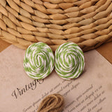 NEW VINTAGE SIMIAN GRASS VINE WOVEN EARRINGS_CWAJE4011